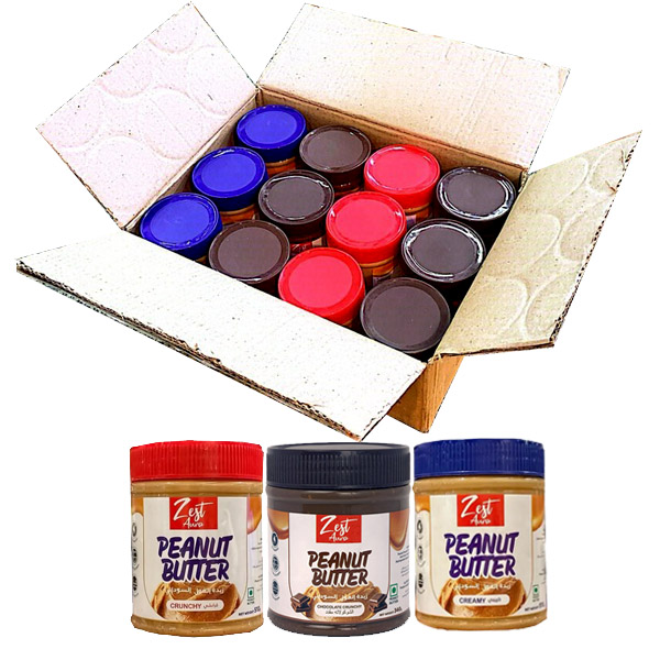 کره بادام زمینی زست Zest peanut butter (345گرم) - جعبه 12عددی